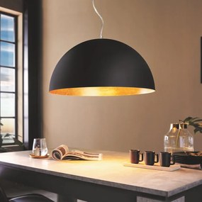 Lampadario Glamour Gaetano 1 nero E27 Ø38cm EGLO