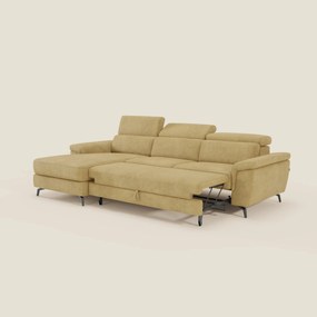 Estro Divano estraibile con chaise-longue e poggiatesta reclinabili in tessuto impermeabile T14 giallo