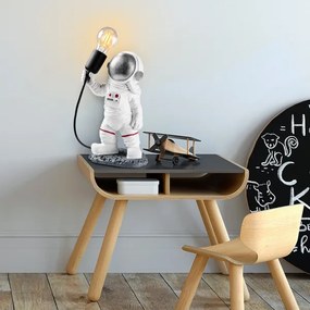 Lampada da notte per bambini ASTRONAUT 1xE27/40W/230V argento/bianco