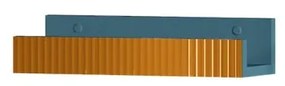 Mensola per bagno Niwa L 40 cm laccato opaco blu pacifico con vetro senape