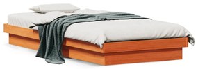 Giroletto Led Marrone Cera 90x190 Cm İn Legno Massello Di Pino /