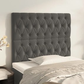 Testiera 2 Pz Grigio Scuro 90 X 7 X 78/88 Cm İn Velluto /