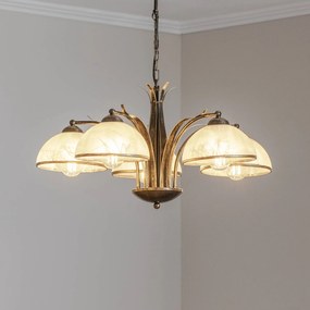 Luminex Lampadario Corfù, a 5 luci, Ø 68 cm, color oro antico