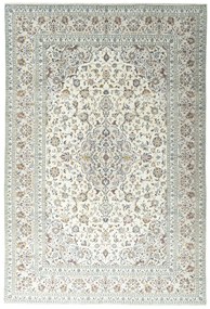 Kashan Tappeto 350x240 Beige (Iran) Annodato A Mano