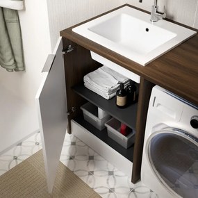 Lavatoio per bucato in resina bianco lucido JNKA SENSEA L 60 x P 53 x Sp 60 cm da interno ed esterno