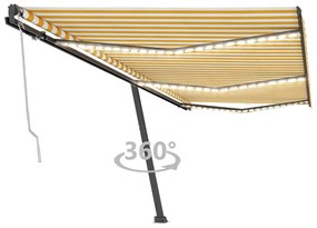Tenda Automatica Con Sensore Vento Led 600x300 Cm Gialla Bianca /