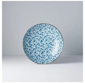 Piatto in ceramica bianco/blu ø 21 cm Blue Daisy - MIJ