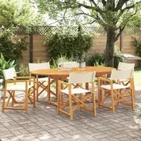 Sedie da Giardino Pieghevoli 6 pz Bianco Crema in Tessuto 3208917