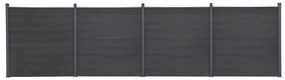 Set Pannello Di Recinzione Grigio 699x186 Cm İn Wpc /