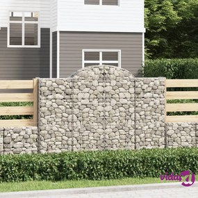 vidaXL Cesti Gabbioni ad Arco 2 pz 200x30x140/160 cm Ferro Zincato
