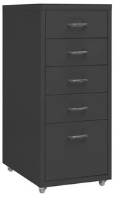 Schedario Mobile Antracite 28x41x69 Cm İn Metallo /