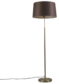 Lampada da terra oro/ottone con paralume marrone 45 cm regolabile - Parte