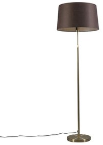 Lampada da terra oro / ottone paralume marrone 45 cm - PARTE