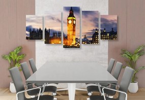 Quadri 5 pezzi – Big Ben notturno a Londra