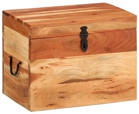 Contenitore Portaoggetti 39x28x31cm İn Legno Massello Di Acacia /