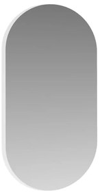 Specchio ovale in pvc bianco 50 x 100 cm
