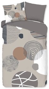 Set copripiumino e federa grigio in cotone per letto singolo ed esteso 140x220 cm Hendrik – Good Morning