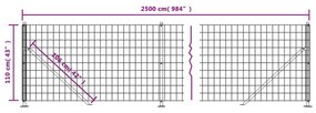 Recinzione Metallica con Flangia Verde 1,1x25 m