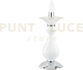 Lume soffio bianco e cromo 1 luce attacco e14 15x36cm in vetro soff...