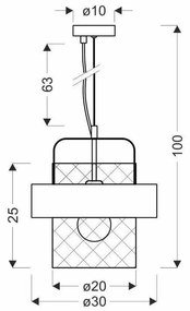 Lampada a sospensione in metallo nero-argento ø 30 cm Fiba - Candellux Lighting