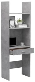 Libreria Grigio Cemento 60x35x180 cm in Legno Multistrato