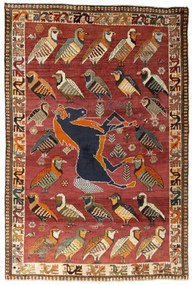 Gabbeh Tappeto 140 x 220 Rosso (Iran) Annodato A Mano