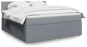 Giroletto A Molle Con Materasso Grigio Chiaro180x200 Cm Tessuto /