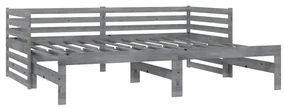 Dormeuse estraibile grigia in massello di pino 2x(90x200) cm