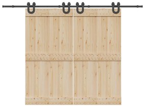Kit Di Binari Per Porte Scorrevoli 400 Cm Acciaio Nero /