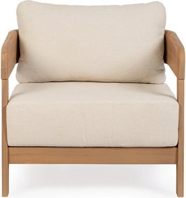 Poltrona da esterno di colore naturale in legno massiccio Pablo – Bizzotto