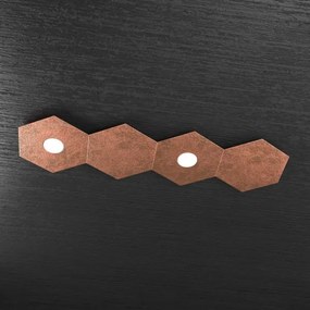 Hexagon applique-plafoniera 2 luci + 2 decorativo foglia rame 1142-...