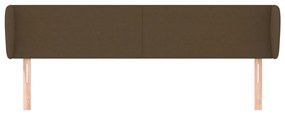 Testiera ad orecchio marrone scuro 203x23x78/88 cm in tessuto