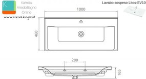 Mobile bagno con piedini 100 cm con due ante SV-100T - KAMALU