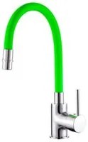 Miscelatore cucina in ottone cromato con canna snodata verde Keller taps