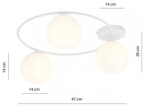 Lampada da soffitto in acciaio SOPRA 3 da interno 3xE14 Colore del corpo Bianco