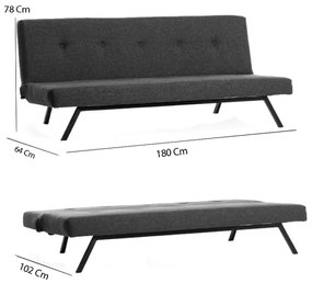 Divano a due posti LOKO grigio scuro