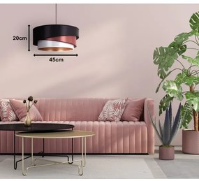 Duolla - Lampadario a sospensione con filo KOBO 1xE27/15W/230V diametro 45 cm nero/bordeaux/argento