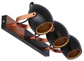 Luce Spot ANICA 3xE14/40W/230V nero/rame