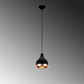 Lampadario nero/color rame ø 14 cm Yildo – Opviq lights