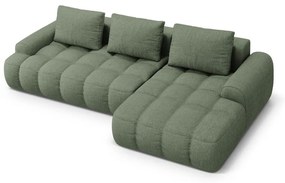 Divano angolare verde allungabile/con contenitore (con penisola a destra/con chaise lounge) Linz – Cosmopolitan Design