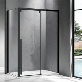Cabina doccia 90x150 profilo nero anta scorrevole e lato fisso | KSA5000B - KAMALU