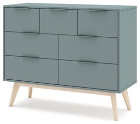 Cassettiera bassa verde-grigio 120x83 cm Pisco - Marckeric