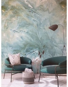 Fotomurale Marmo, verde e azzurro