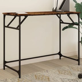 Scrivania Fumo 100x45x76cm Legno E Acciaio Verniciato A Polvere /