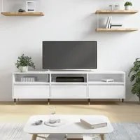 Mobile Porta TV Bianco Lucido 150x30x44,5 cm Legno Multistratocod mxl 104179