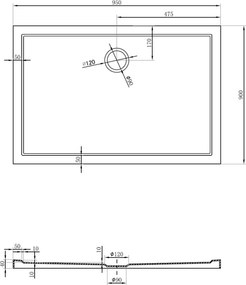 Mexen Flow piatto doccia rettangolare slim 95 x 90 cm, bianco lucido - 46R109095