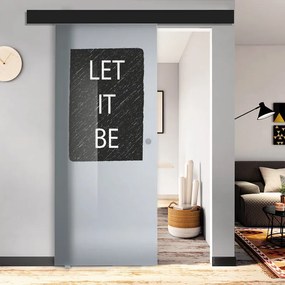 Porta scorrevole Let it be in cristallo trasparente, L 88 x H 215 cm, con binario Atelier nero Sinistra