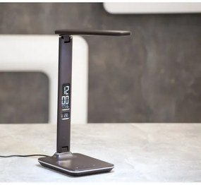 Immax 08930L - LED Lampada da tavolo dimmerabile con display KINGFISHER LED/9W/230V/12V nero