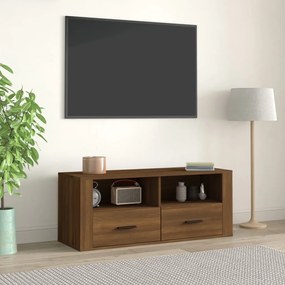 Mobile tv rovere marrone 100x35x40 cm in legno multistrato