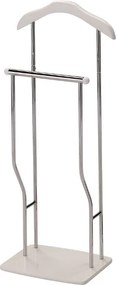 Appendiabiti Greg in legno e metallo bianco-cromato – 40x30x107 cm